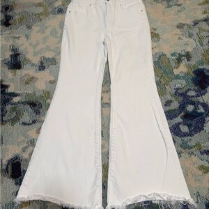Risen White Flared Women's Jeans